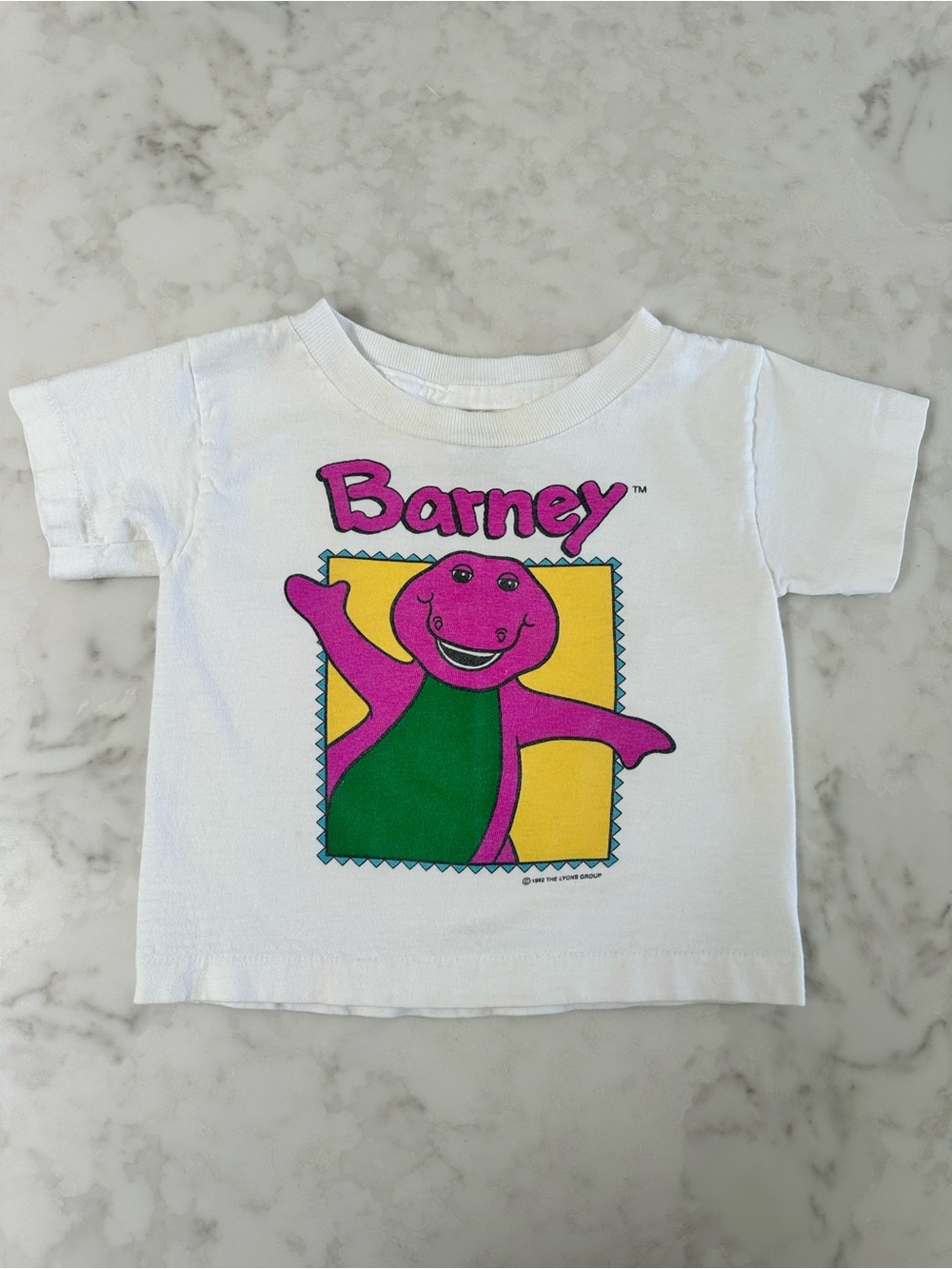 Authentic Vintage 1992 Barney the Purple Dinosaur children's graphic t-shirt. 2T